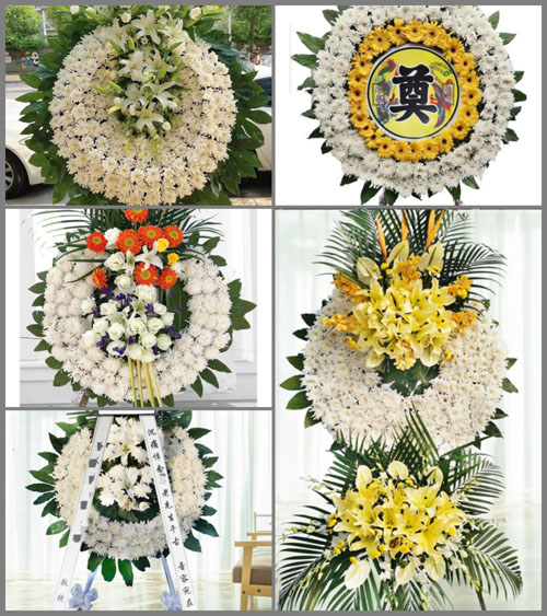 山东济宁汶上县南旺镇柳林一村花圈速递